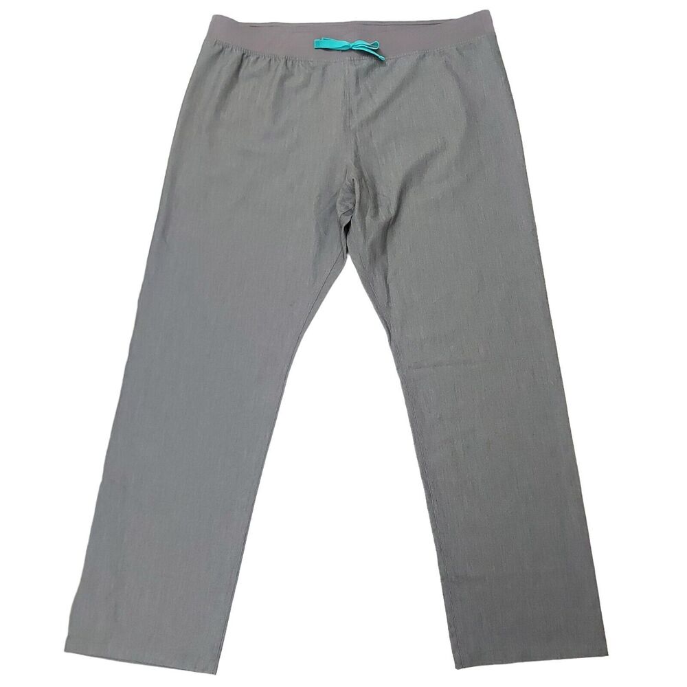 Figs Livingston Scrub Pants Womens XXL/T Gray Relaxed Drawstring High Rise